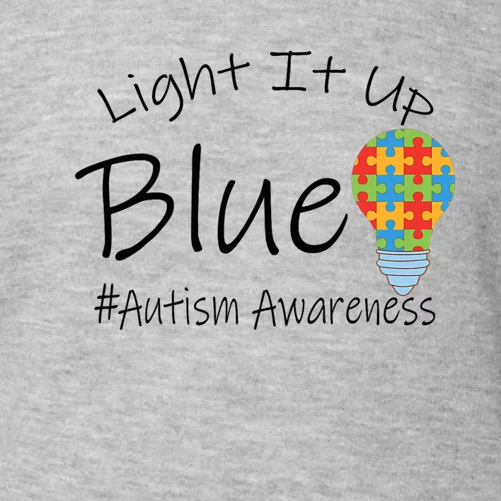 Light It Up Blue Autism Awareness Lamp Puzzle Toddler Sweatshirt