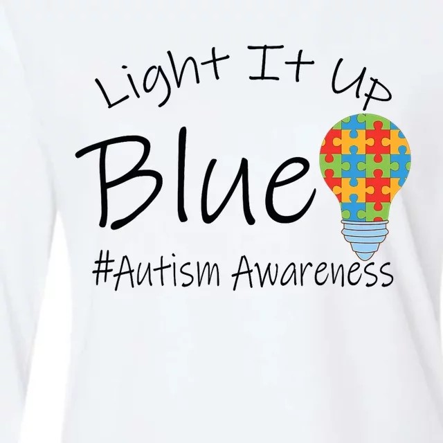 Light It Up Blue Autism Awareness Lamp Puzzle Womens Cotton Relaxed Long Sleeve T-Shirt