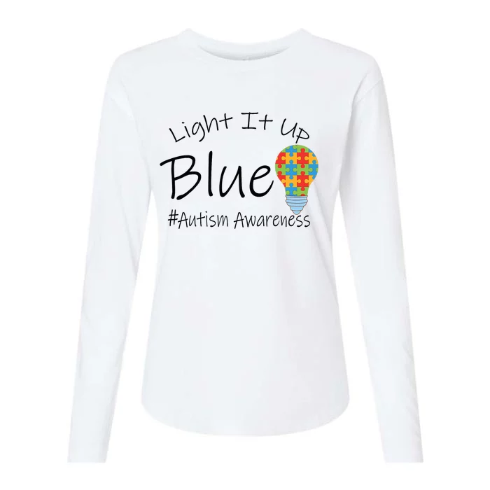 Light It Up Blue Autism Awareness Lamp Puzzle Womens Cotton Relaxed Long Sleeve T-Shirt