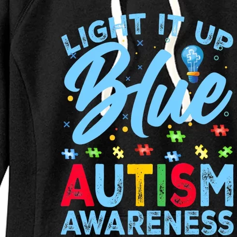 Light It Up Blue Autism Awareness Women's Fleece Hoodie