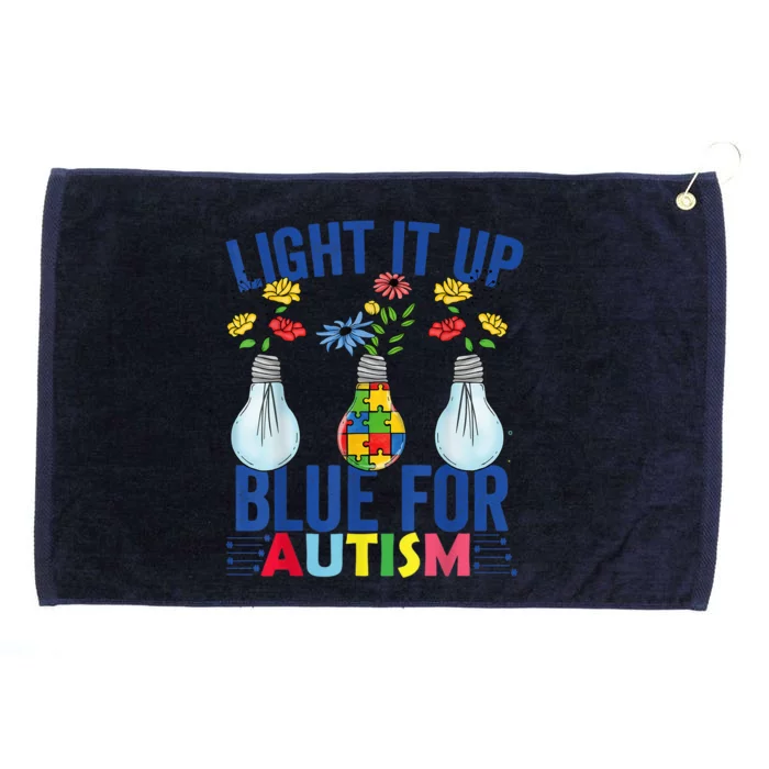 Light It Up Blue Autism Awareness Month Grommeted Golf Towel