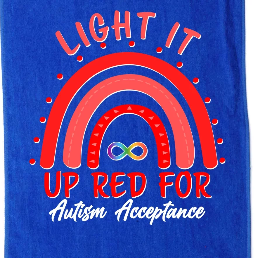 Light It Up Red For Autism Acceptance Red Rainbow Platinum Collection Golf Towel