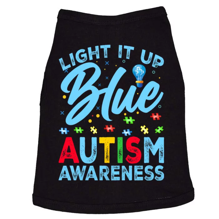 Light It Up Blue Autism Awareness Doggie Tank