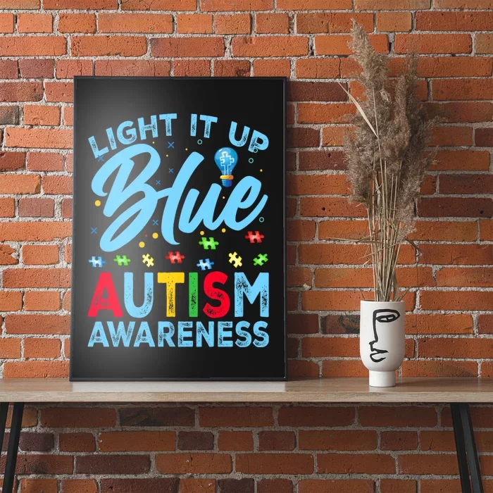 Light It Up Blue Autism Awareness Poster