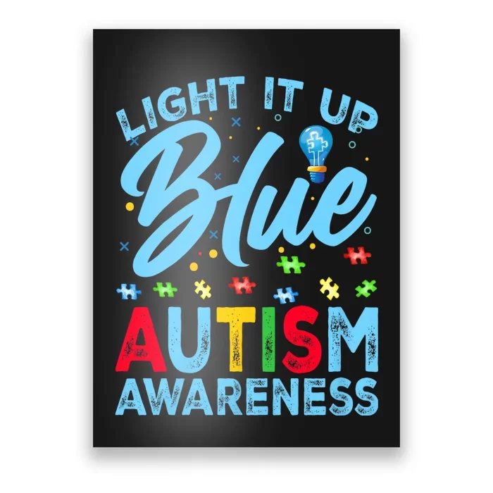 Light It Up Blue Autism Awareness Poster