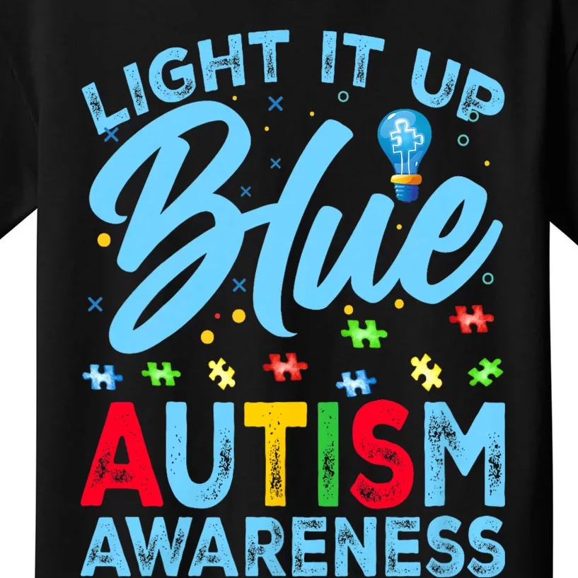 Light It Up Blue Autism Awareness Kids T-Shirt