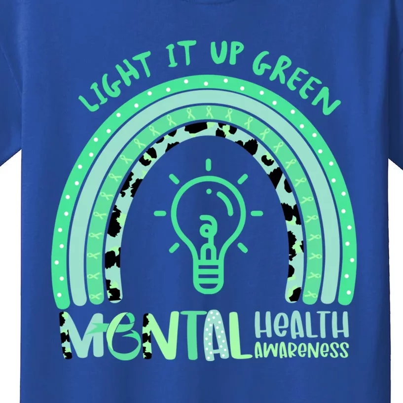 Light It Up Green Tal Health Awareness Rainbow End Stigma Gift Kids T-Shirt