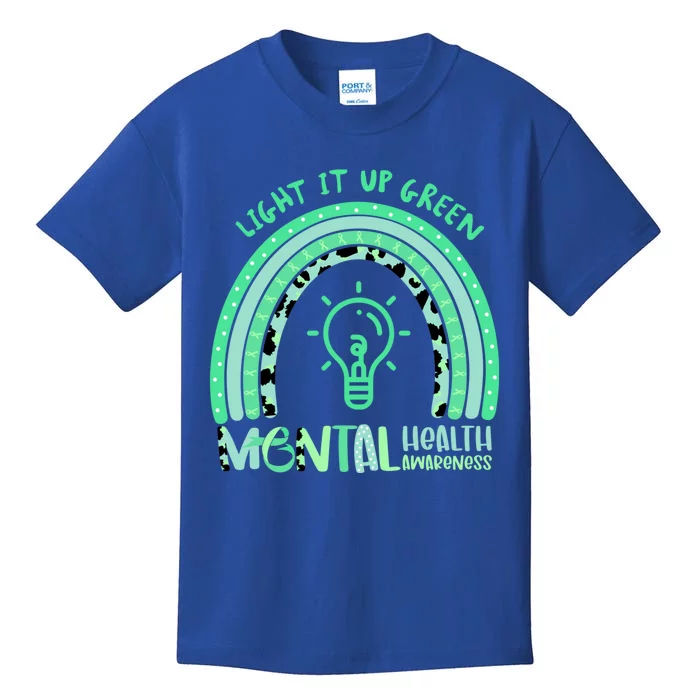 Light It Up Green Tal Health Awareness Rainbow End Stigma Gift Kids T-Shirt