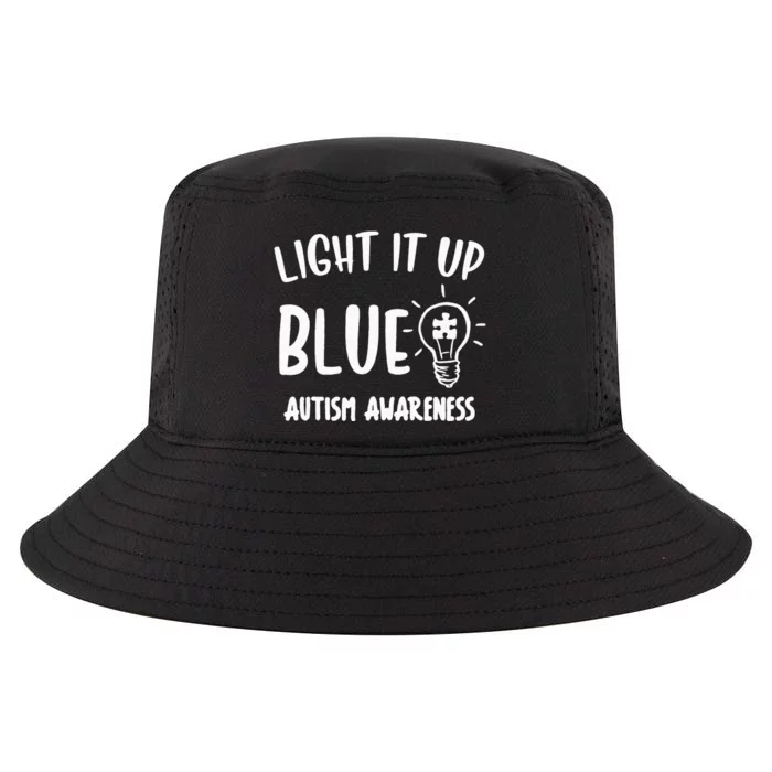 Light It Up Blue Autism I Wear Blue For Warrior Cool Comfort Performance Bucket Hat