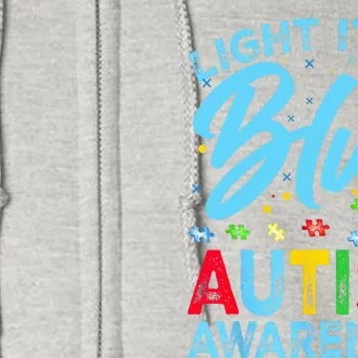 Light It Up Blue Autism Awareness Full Zip Hoodie