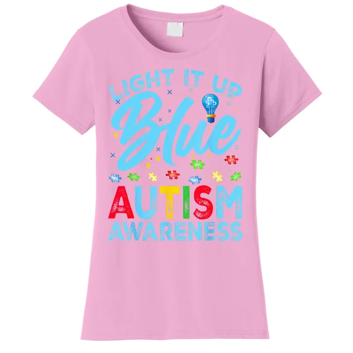 Light It Up Blue Autism Awareness Women's T-Shirt