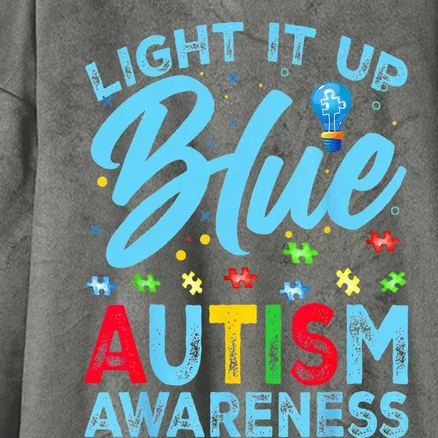 Light It Up Blue Autism Awareness Hooded Wearable Blanket