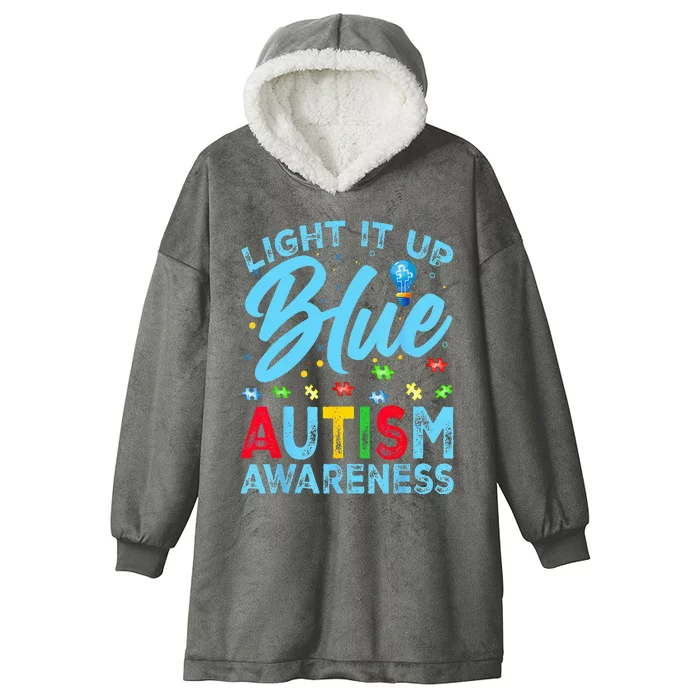 Light It Up Blue Autism Awareness Hooded Wearable Blanket