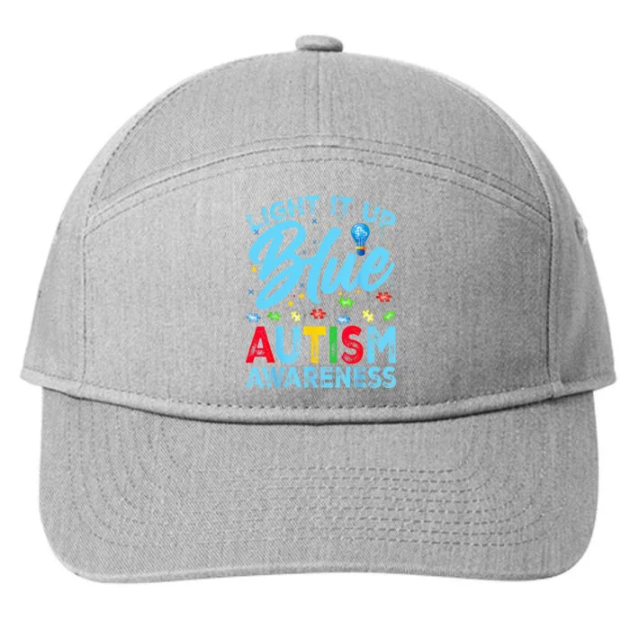 Light It Up Blue Autism Awareness 7-Panel Snapback Hat