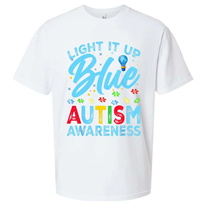 Light It Up Blue Autism Awareness Sueded Cloud Jersey T-Shirt