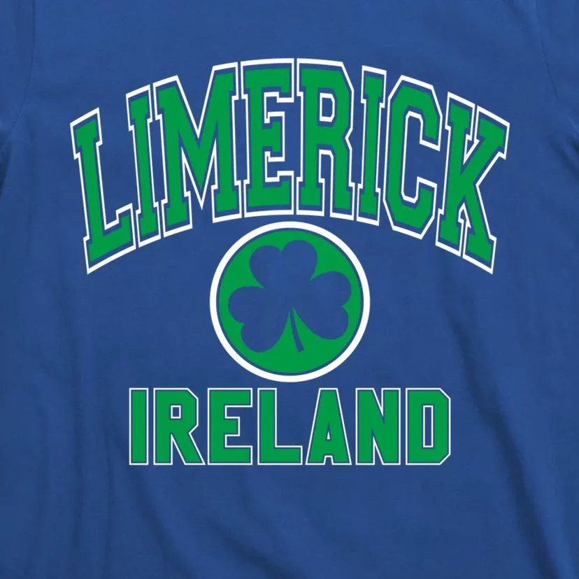 Limerick Ireland Varsity Style Shamrock Green Print Cool Gift T-Shirt