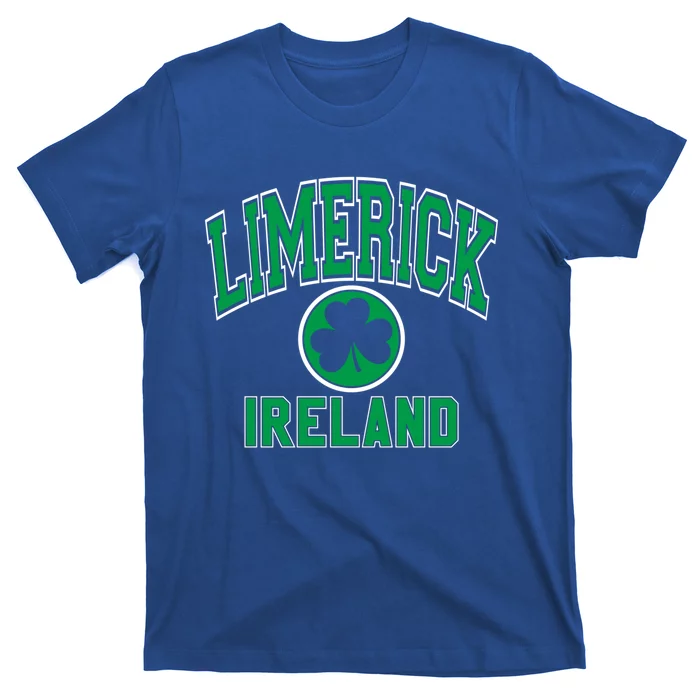 Limerick Ireland Varsity Style Shamrock Green Print Cool Gift T-Shirt