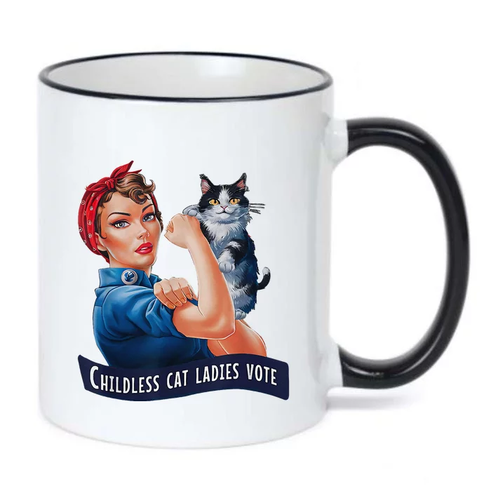 Ladies Is Voting Kamala Childless Cat Ladies Vote President Black Color Changing Mug