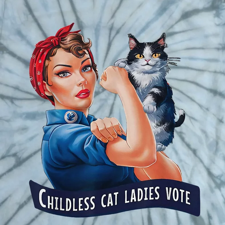 Ladies Is Voting Kamala Childless Cat Ladies Vote President Tie-Dye T-Shirt