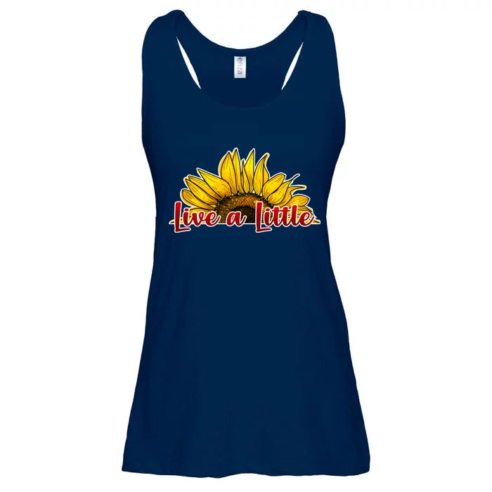 Live A Little Sunflower Ladies Essential Flowy Tank