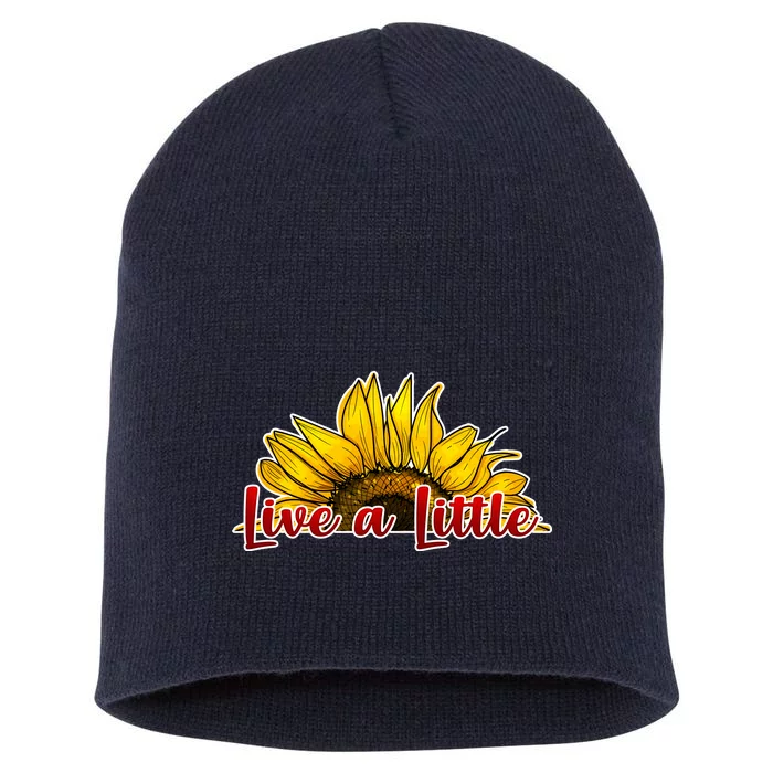 Live A Little Sunflower Short Acrylic Beanie