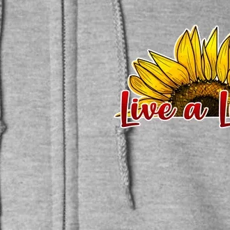 Live A Little Sunflower Full Zip Hoodie