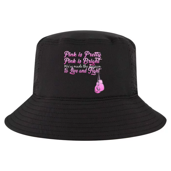 Live And Fight Pink Breast Cancer Cool Comfort Performance Bucket Hat