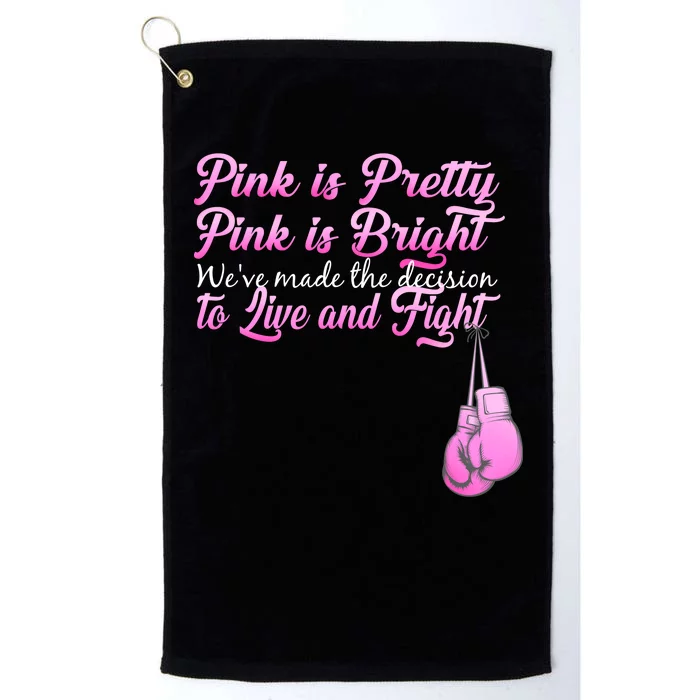 Live And Fight Pink Breast Cancer Platinum Collection Golf Towel