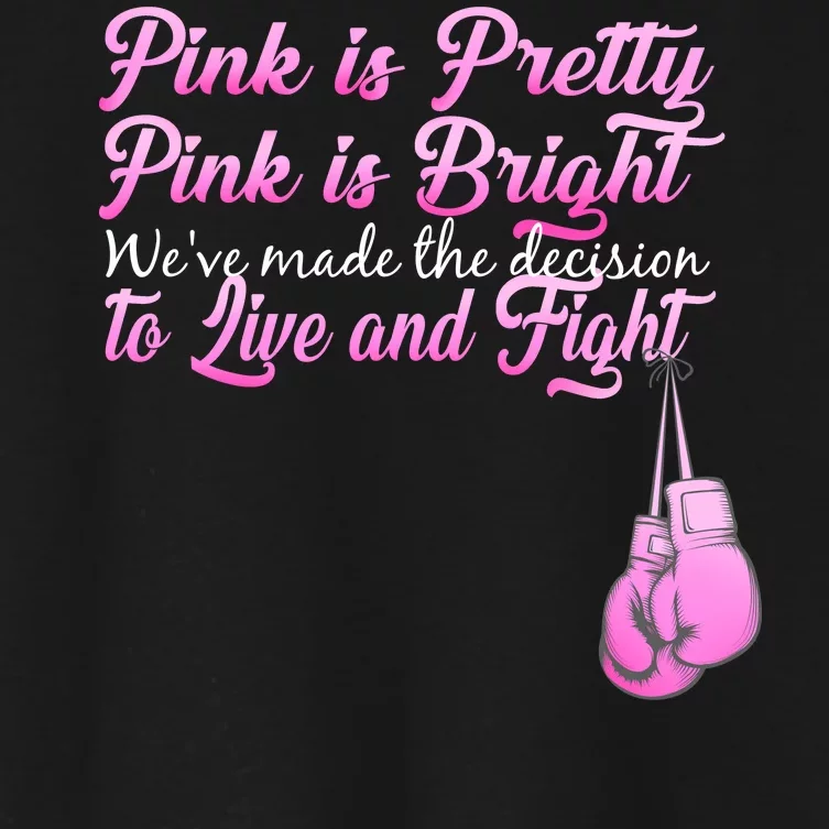 Live And Fight Pink Breast Cancer Women's Crop Top Tee