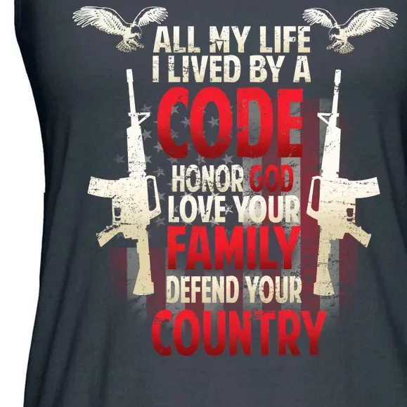 Live By A Code Ladies Essential Flowy Tank