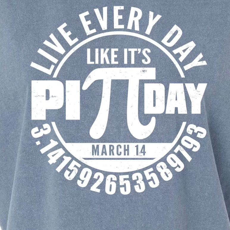 Live Every Day Like It's Pi Day March 14 3.14 Emblem Garment-Dyed Women's Muscle Tee