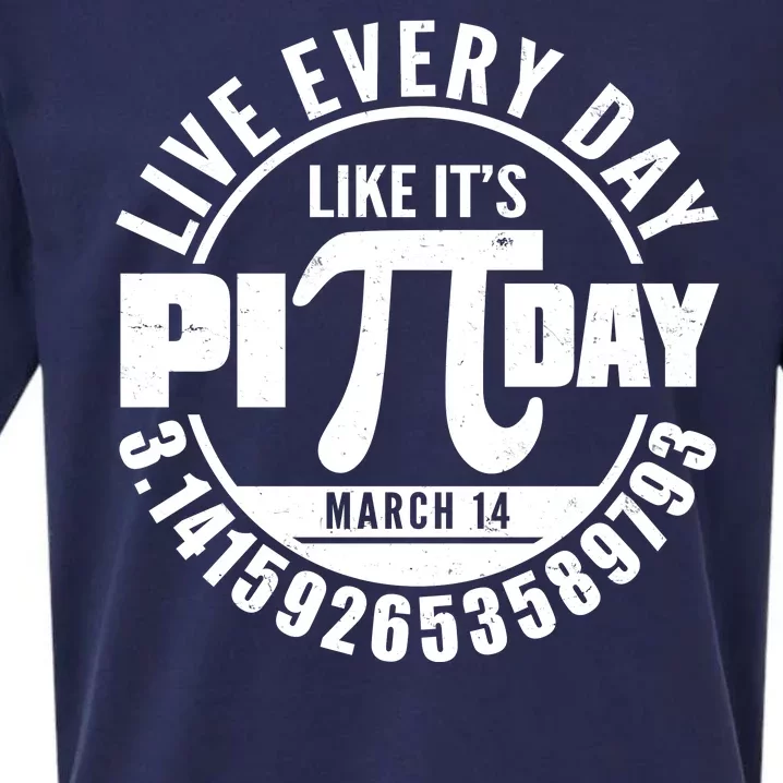 Live Every Day Like It's Pi Day March 14 3.14 Emblem Sueded Cloud Jersey T-Shirt