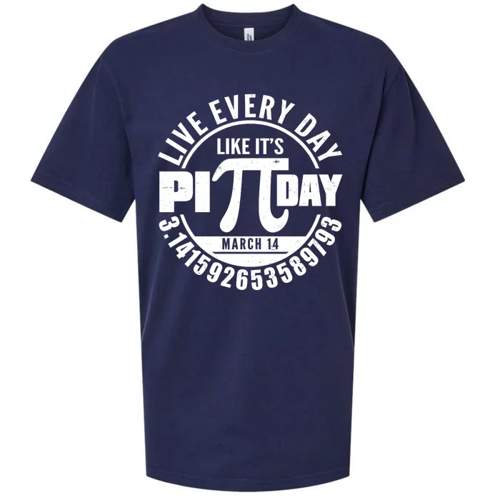 Live Every Day Like It's Pi Day March 14 3.14 Emblem Sueded Cloud Jersey T-Shirt