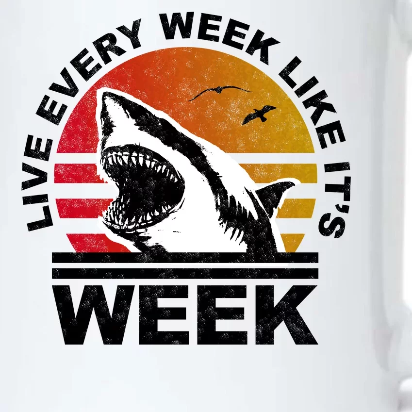 Live Every Week Like It's Shark Week Black Color Changing Mug