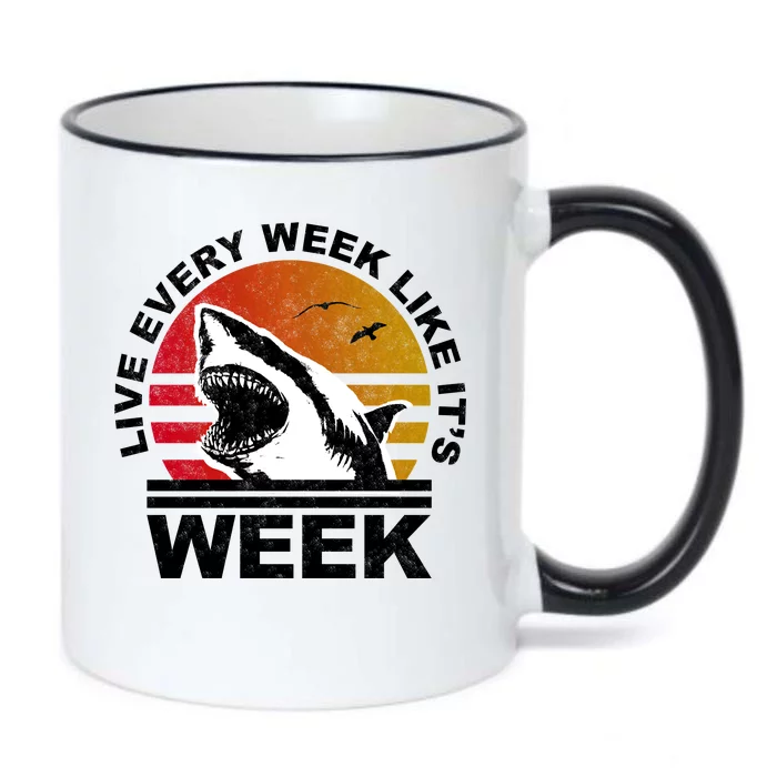 Live Every Week Like It's Shark Week Black Color Changing Mug