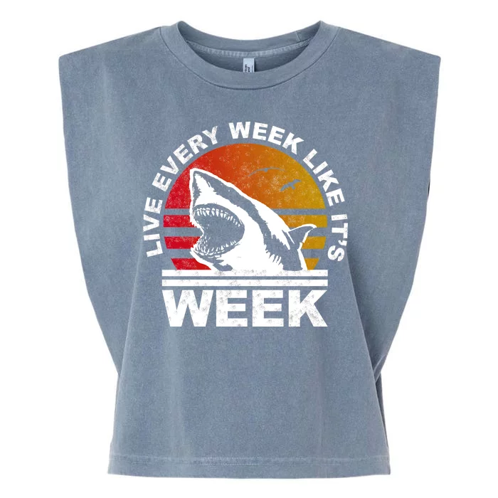 Live Every Week Like It's Shark Week Garment-Dyed Women's Muscle Tee