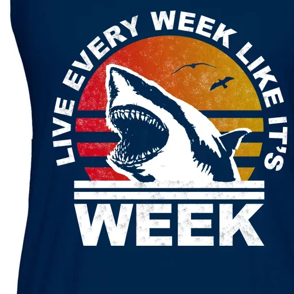 Live Every Week Like It's Shark Week Ladies Essential Flowy Tank