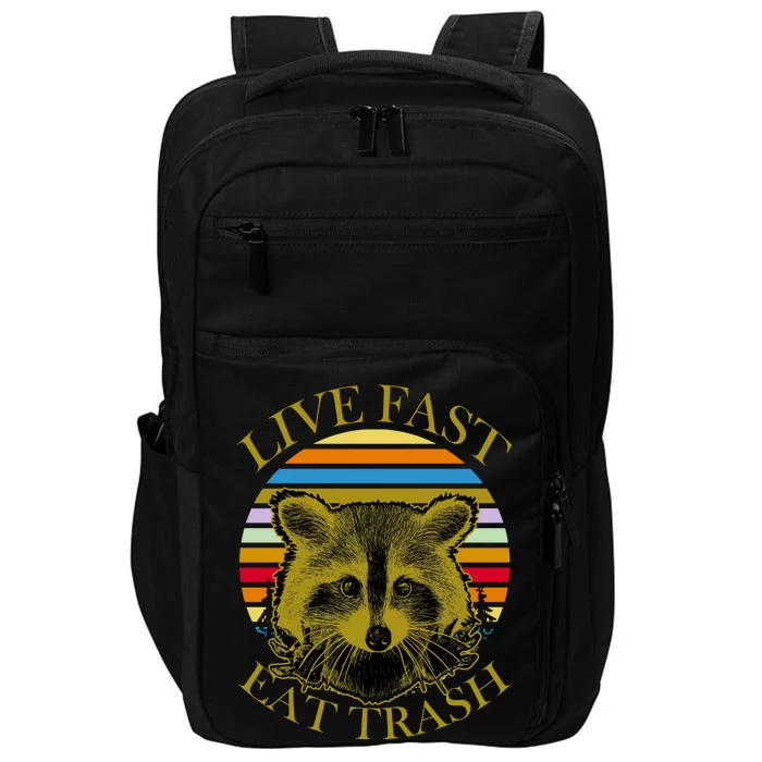 Live Fast Eat Trash Impact Tech Backpack