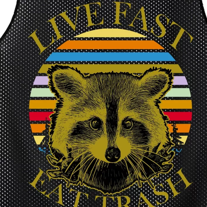 Live Fast Eat Trash Mesh Reversible Basketball Jersey Tank