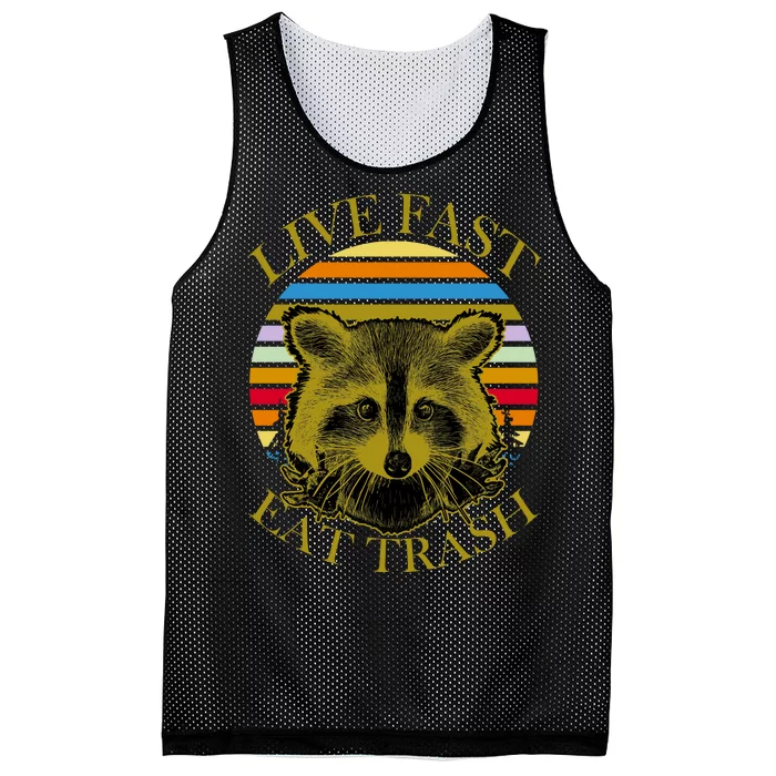 Live Fast Eat Trash Mesh Reversible Basketball Jersey Tank