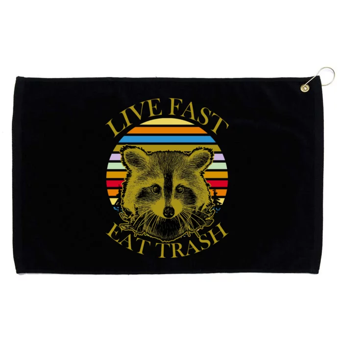 Live Fast Eat Trash Grommeted Golf Towel