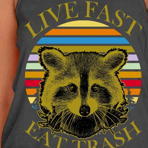 Live Fast Eat Trash Women's Knotted Racerback Tank