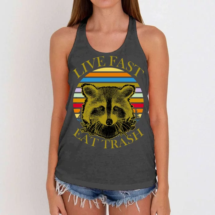 Live Fast Eat Trash Women's Knotted Racerback Tank