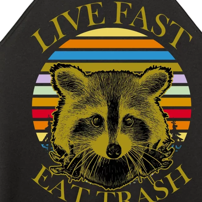 Live Fast Eat Trash Women’s Perfect Tri Rocker Tank