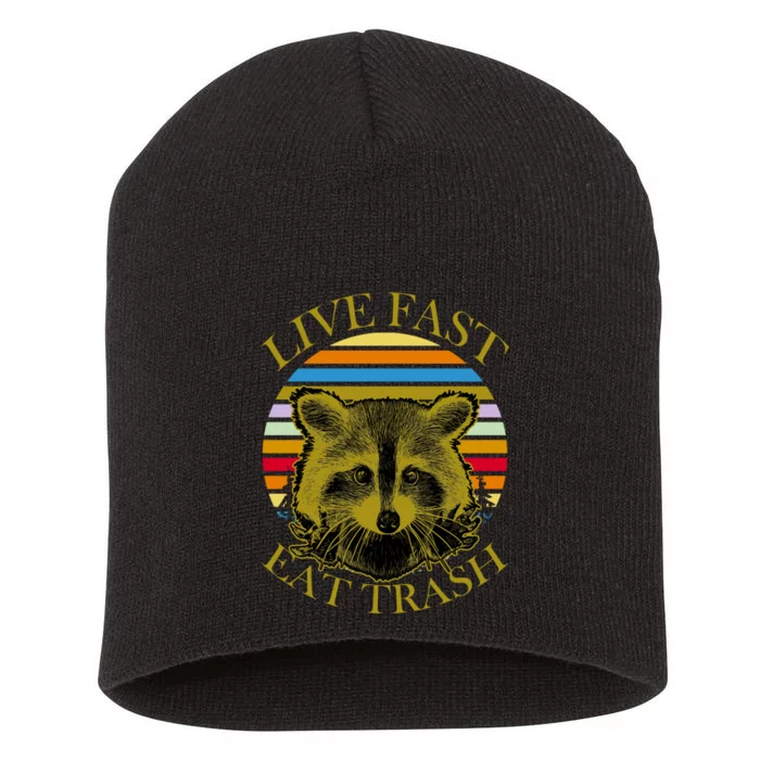 Live Fast Eat Trash Short Acrylic Beanie