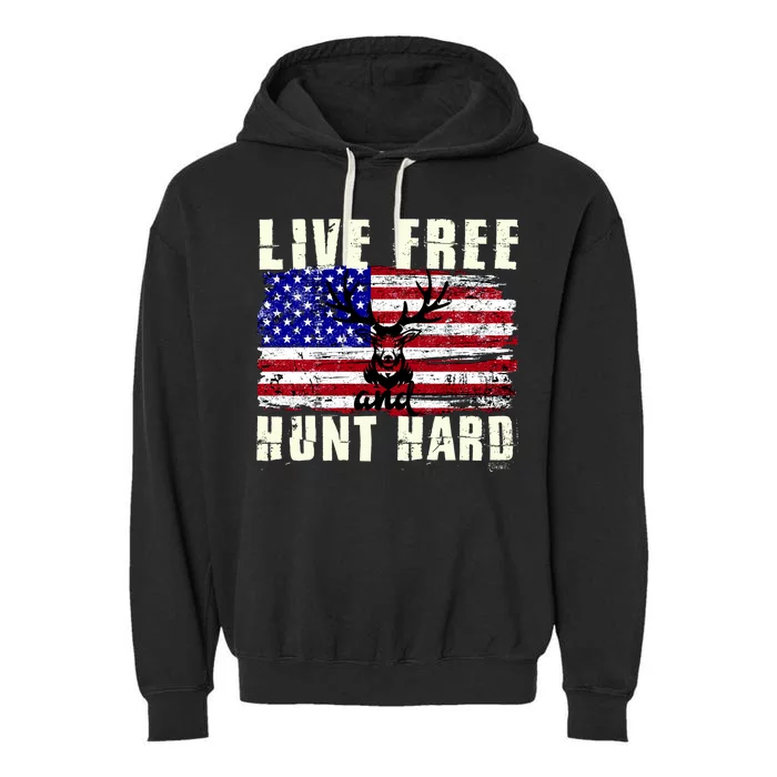 Live Free Hunt Hard Garment-Dyed Fleece Hoodie