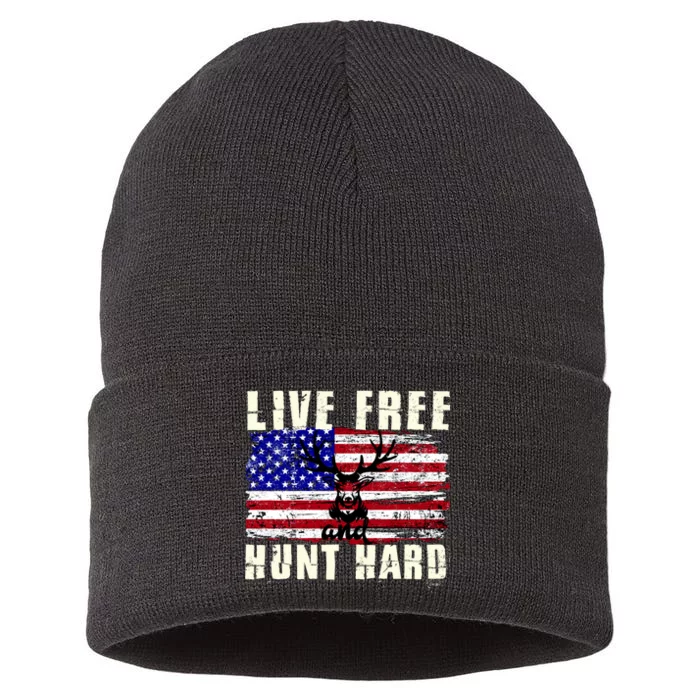 Live Free Hunt Hard Sustainable Knit Beanie