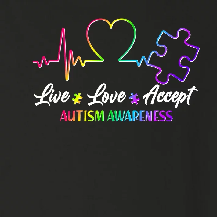 Live Love Accept Autism Awareness Rainbow Toddler Long Sleeve Shirt