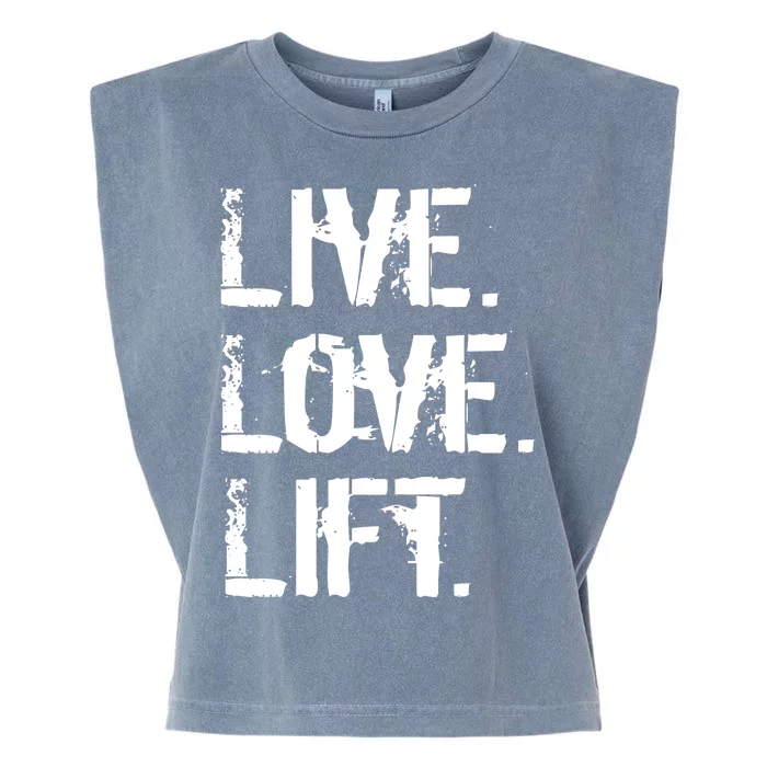 Live Love Lift Retro Fitness Garment-Dyed Women's Muscle Tee