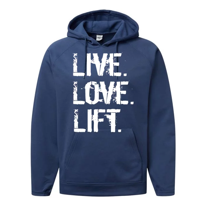 Live Love Lift Retro Fitness Performance Fleece Hoodie